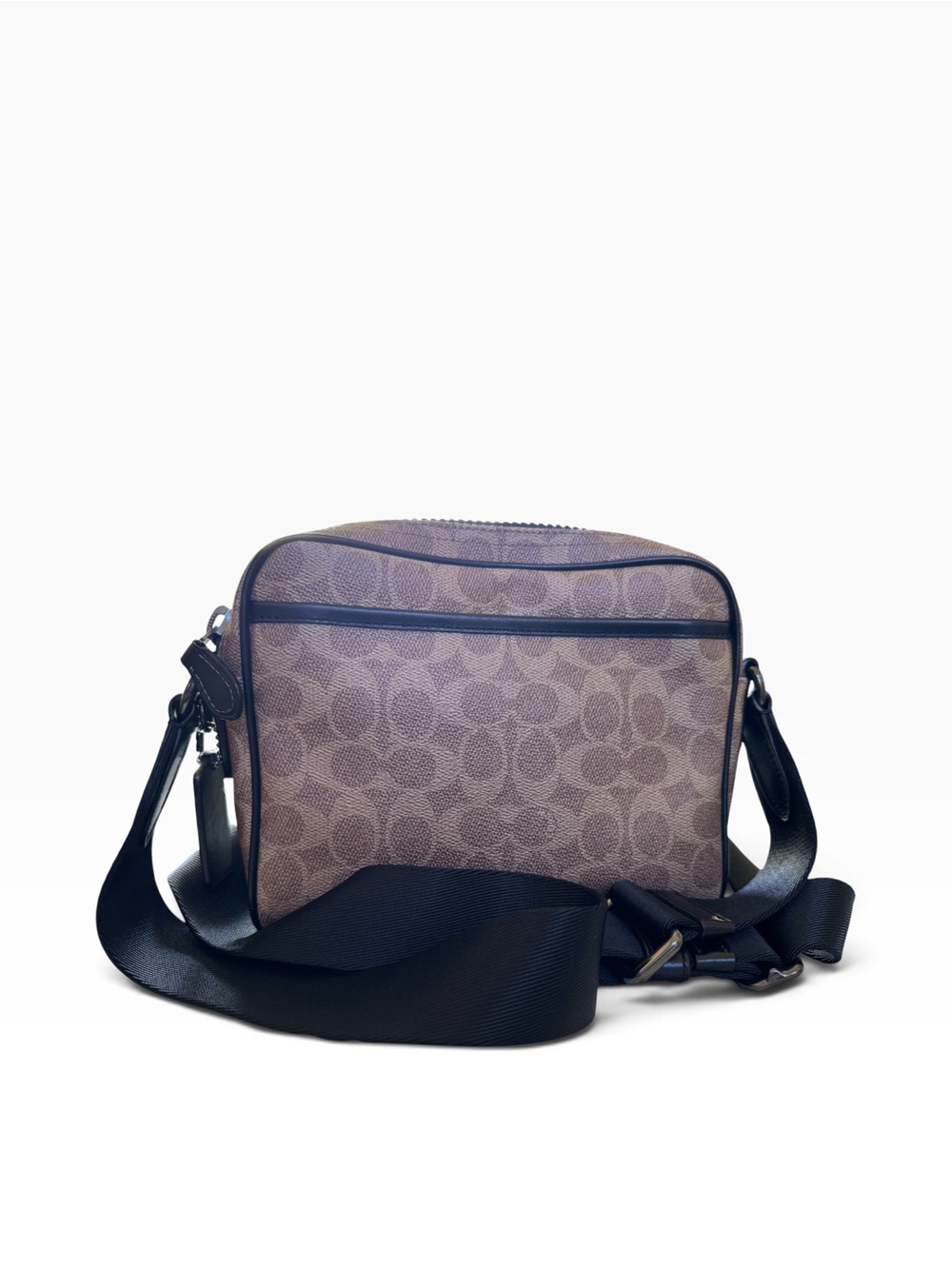 Coach Academy Sport Crossbody Bag Signature Canvas Khaki Black 69689 - Picture 7 of 8